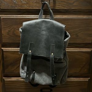 The Royal Standard black canvas & leather backpack